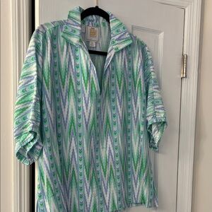 Colorful Zigzag Patterned Women's Blouse